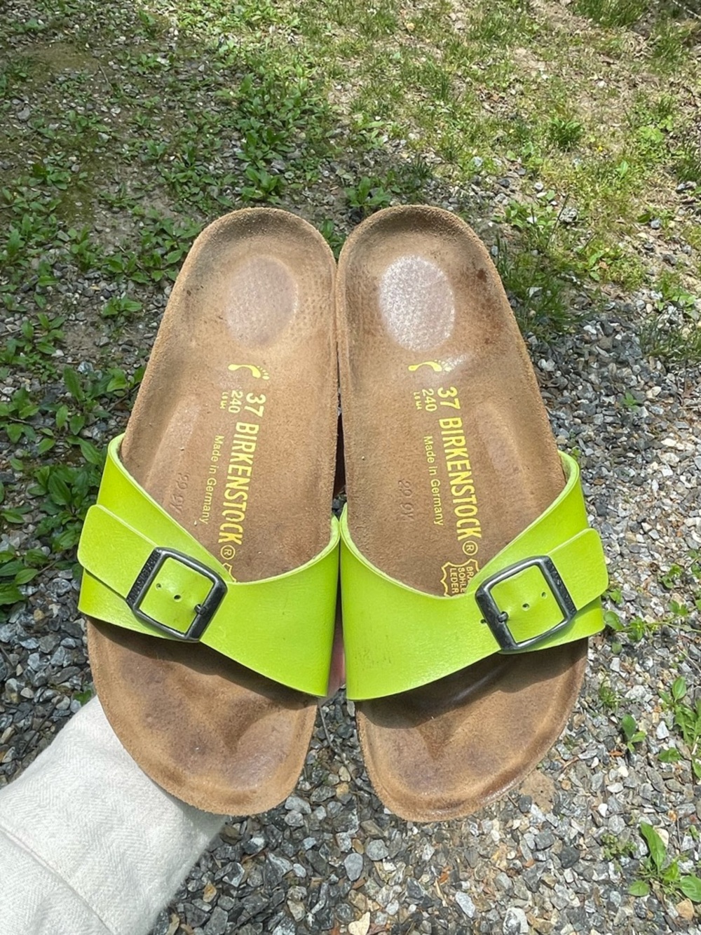 Birkenstock Madrid Lime Green Sandals Size 37